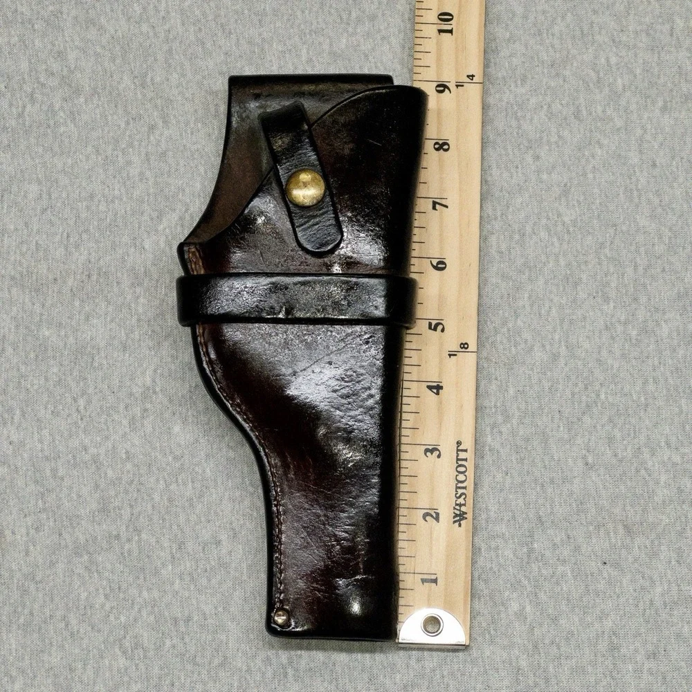 Vtg Sport King 4.5 Leather Holster Barbs Sporting Goods Oregon Snap‎ Front